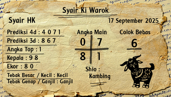 Syair Ki Warok - Syair HK