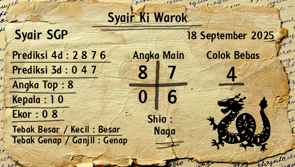 Syair Ki Warok - Syair SGP