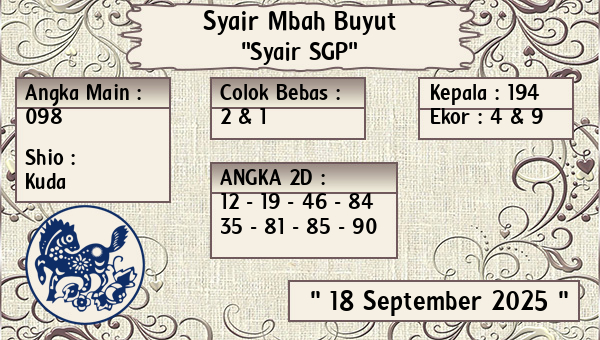 Syair Mbah Buyut - Syair SGP