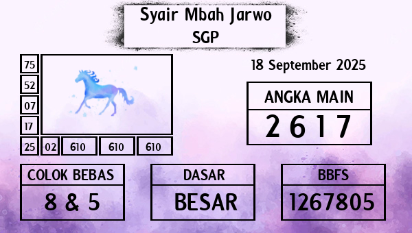 Syair Mbah Jarwo - SGP
